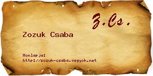 Zozuk Csaba névjegykártya